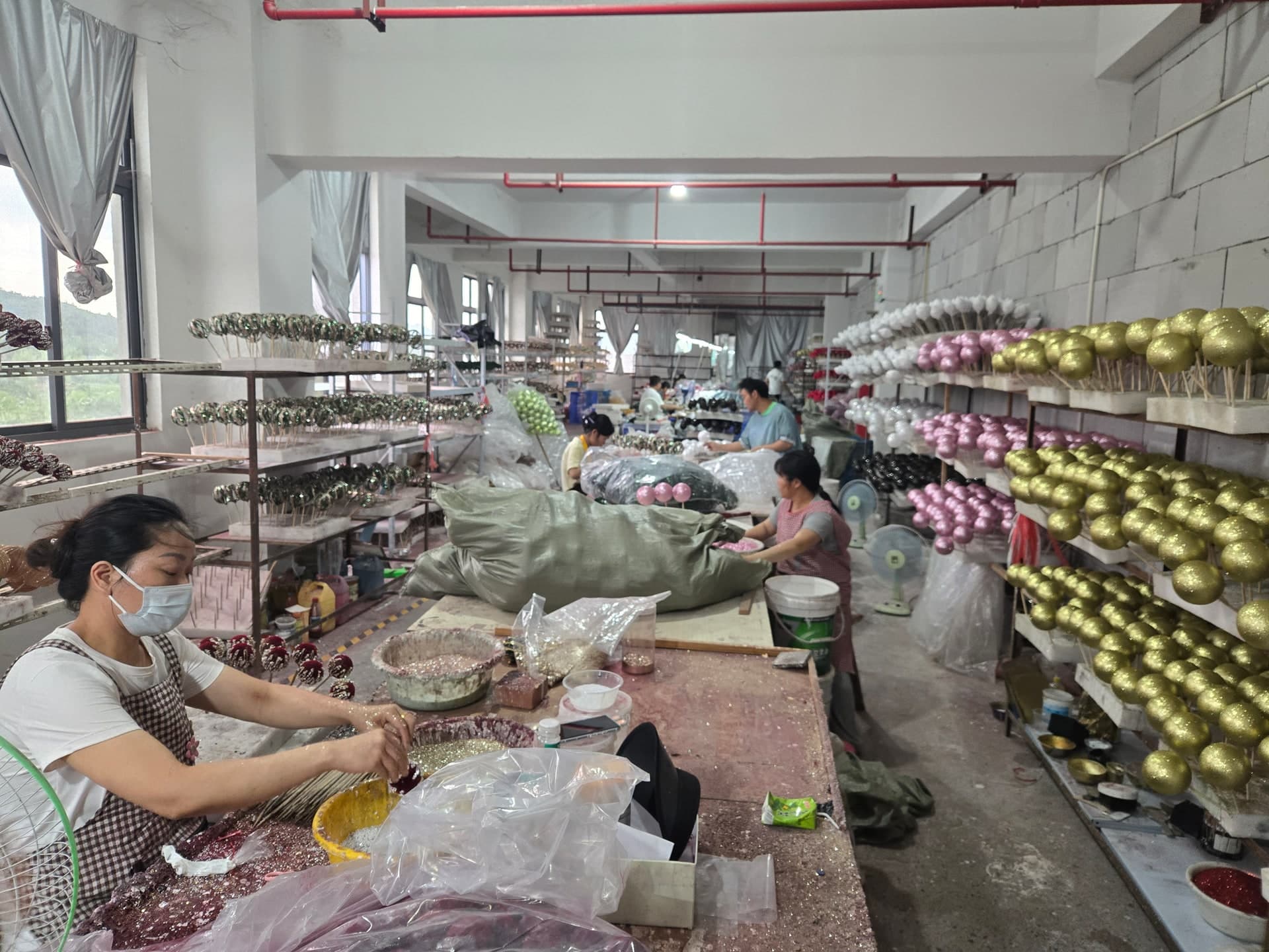 Christmas ornament production line at Shuanglin Crafts factory