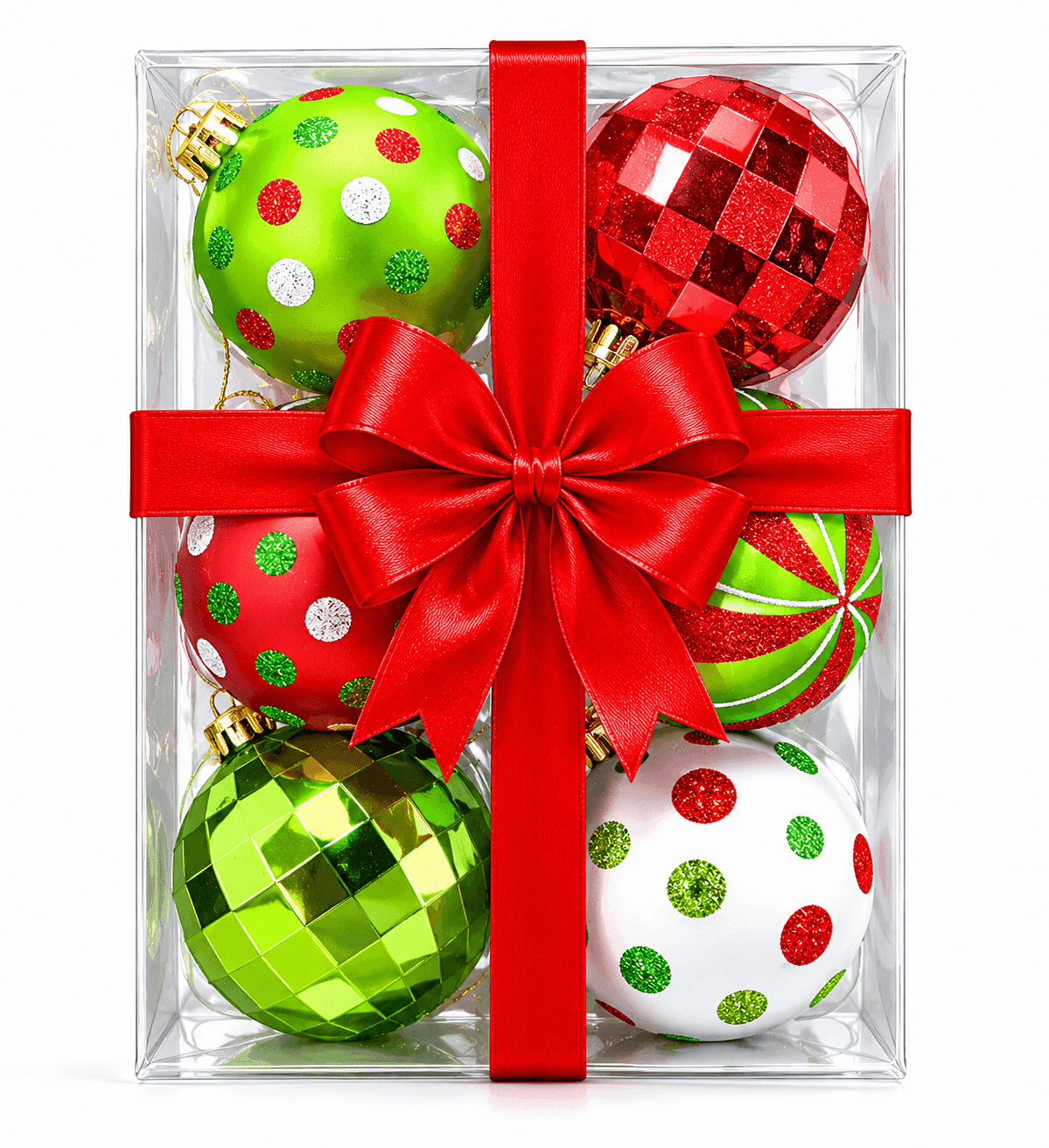 Wholesale Christmas ball ornament hand-assembly on product grid display