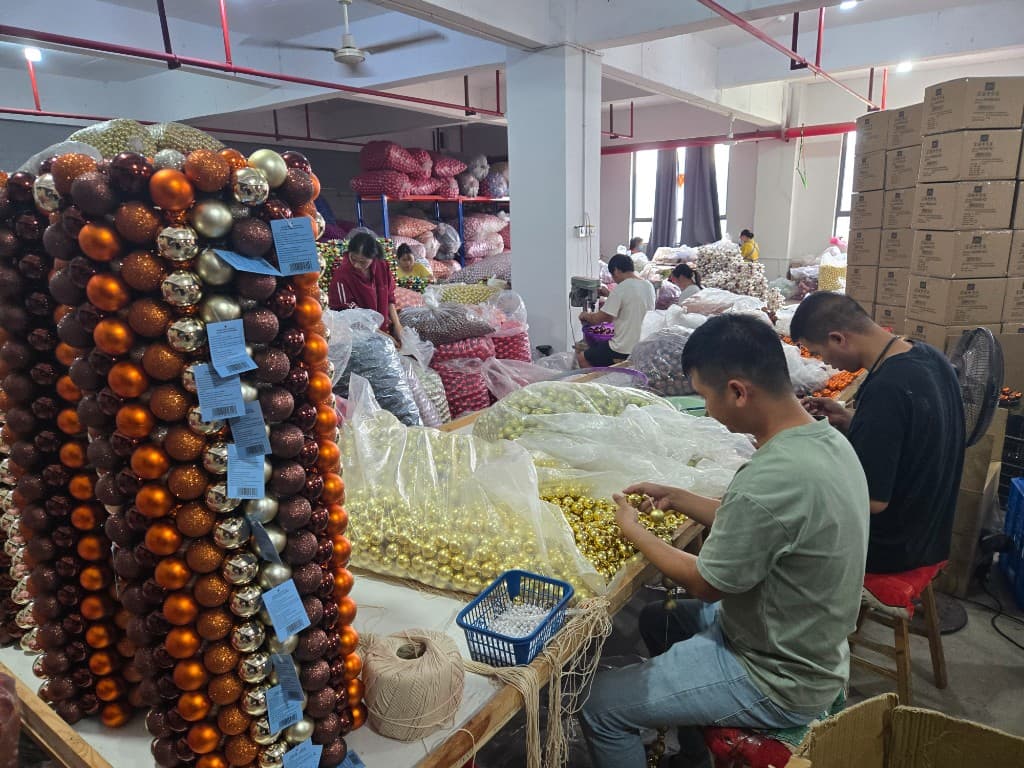 Christmas ornament production line at Christmas ornament factory China