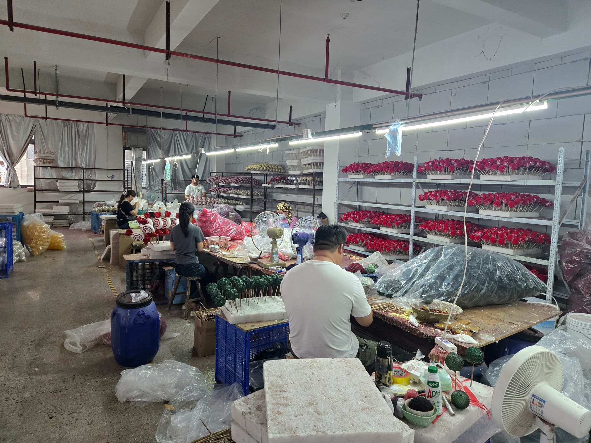 Christmas ornament production line and factory floor at Shuanglin Crafts